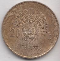 1956. 20Ft Ag "Tízéves a Forint / Lánchíd" T:2 patina