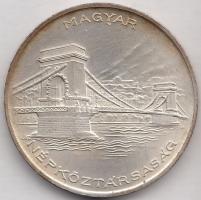 1956. 20Ft Ag "Tízéves a Forint / Lánchíd" T:2 patina