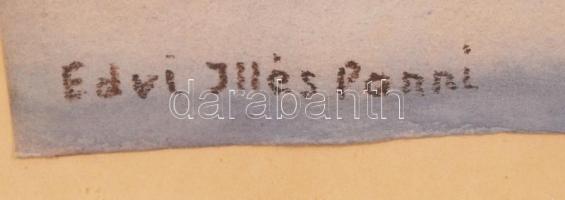 Edvi Illés Panni (1897-1978): Dunakanyar. Akvarell, papír, jelzett, üvegezett keretben, 32×47 cm