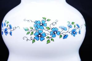 Dekoratív Zsolnay váza, virágmintás, matricás, jelzett, hibátlan, m:30 cm