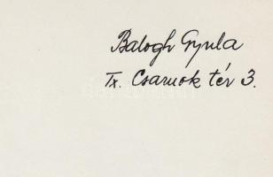 cca 1950 Balogh Gyula: A baba, vintage fotó, aláírva, feliratozva, 24x18 cm