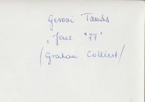 1977 Gervai Tamás: Jazz ’77, Graham Colliert, vintage fotóművészeti alkotás, feliratozott,...