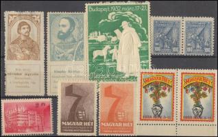 Kis parafilatélia tétel: képes magyar bélyegek, magyar hét, összesen 10 db