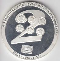 Fritz Mihály (1947-) 2001. "Westel - A kétmilliomodik ügyfél elérésének emlékére" ezüstözött fém emlékérem (42mm) T:PP felületi karcos