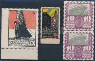 4 db I. Világháborús segélybélyeg (1 párral)