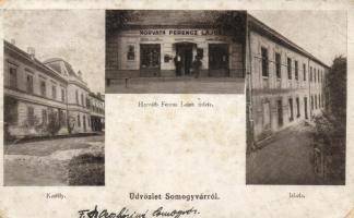 Somogyvár Horváth Ferenc Lajos üzlete, kastély, iskola (fa)