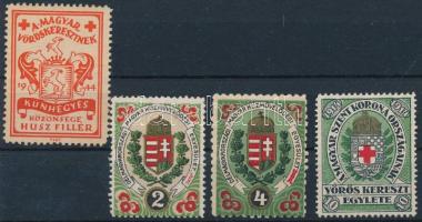 4 db Vöröskereszt segélybélyeg