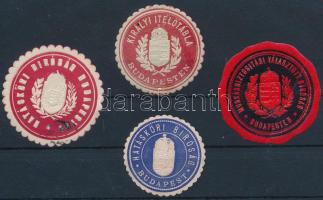 Budapesti bíróságok, ítélőtábla 4 db klf pecsétbélyeg