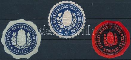 Magyar Kir. Felsőbíróság 3 db klf pecsétbélyeg