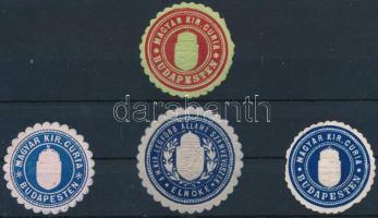 Magyar Kir. Curia + Számvevőszék 4 db klf pecsétbélyeg