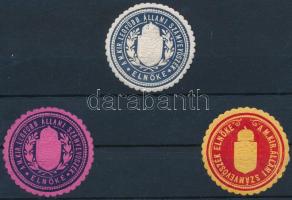 Állami Számvevőszék Elnöke 3 db klf pecsétbélyeg