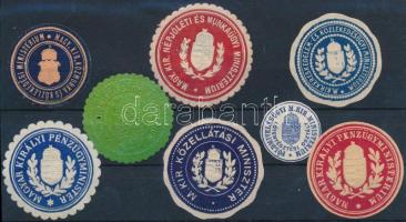 Minisztériumok 8 db klf pecsétbélyeg