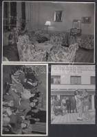 cca 1950-1960 Tiszavölgyi József: Társasági élet egy gyógyüdülőben, 6 db szocreál életkép, fele pecs...