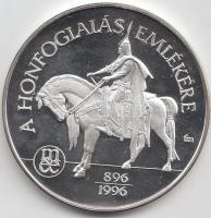 Fritz Mihály (1947-) 1996. "MÉE Budapest - A honfoglalás emlékére" Ag emlékérem (36,24g/0.925/42,5mm) T:PP Csak 200 db! Adamo BP44