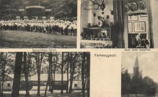 Farkasgyepű az Országos Gyermekvédő liga Vass József üdülő telepe, igazgatósági épület, magyar szoba, római katolikus templom