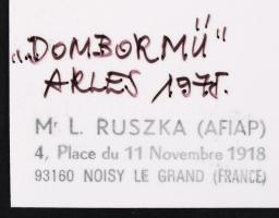 1975 Ruszka László (1936-): Dombormű, vintage fotóművészeti alkotás, feliratozva, pecséttel jelzett,...