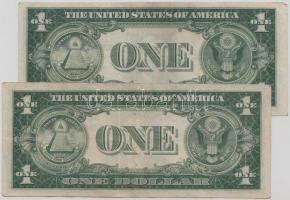 Amerikai Egyesült Államok 1935A 1$ (2x) klf színű pecsételéssel T:II-,III (tűlyuk)
USA 1935A 1 Dolla...