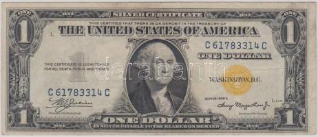 Amerikai Egyesült Államok 1935A 1$ sárga színű pecsételéssel T:II-,III USA 1935A 1 Dollar with yellow seal C:VF,F