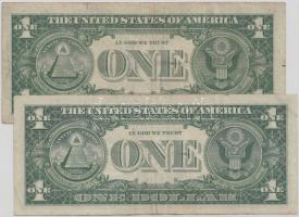 Amerikai Egyesült Államok 1957A 1$ (2x) kék színű pecsételéssel T:III
USA 1957A 1 Dollar (2x) with b...