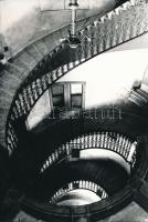 cca 1970-1980 Balla András (Esztergom): Lépcsőház, vintage fotóművészeti alkotás, feliratozott, 24x16 cm