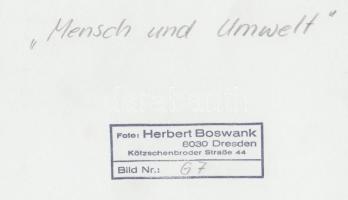cca 1970 Herbert Boswank (Dresden): Mensch und Umwelt, vintage fotóművészeti alkotás, feliratozott, ...