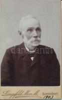 1903 Langsfeld Mór (Kaposvár): Magassy Rudolf jegyző, 1848-as honvéd főhadnagy portréja,  keményhátú...