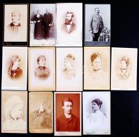 cca 1870-1920 Fotótörténeti leletek bécsi műtermekből 13 db keményhátú fotó, 10x6 cm