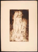 Prihoda István (1891-1956): Varázslólány. Rézkarc, papír, jelzett, 28×17 cm