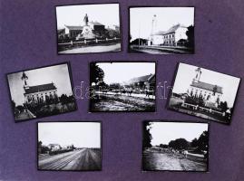 1930-1935 Thöresz Dezső békéscsabai gyógyszerész fotóalbuma 136 beragasztott, ebből 40 kép Bp-en készült, 3x4 cm-es fotók