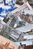 Közel 300 régi képeslap, vegyes külföldi városképek kevés magyarral, dobozban