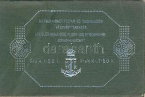 A Magyar Királyi Folyam- és Tengerhajózási Rt. - 15 darabos művészi képeslap füzet; Klösz Műintézet, Budapest / Hungarian ship company's booklet of 15 art postcards