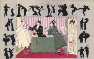 Le Chantage French erotic art postcard, B. G. Paris 547. s: Xavier Sager (EK)