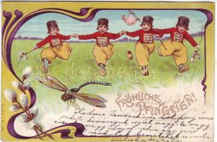 1902 Színes hosszúcímzéses litho üdvözlőlap (fa)