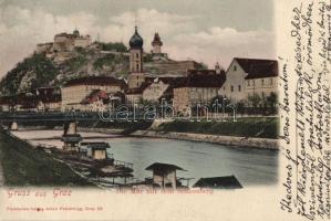 Graz, the Mur, Schlossberg, Jos. Sobel's shop, published by Anton Petschnigg (EK)