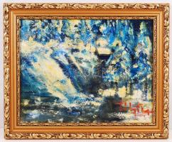 Vályi Nagy Dezső (1906-1981): Téli erdő, olaj, fa, jelzett, díszes keretben, 29×37 cm