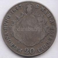 1847B 20Kr Ag "V. Ferdinánd" T:2-/3