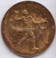 Iván István (1905-19681957. "Józsefvárosi Ifjúsági Sportiskola - I. éves évforduló" fém emlékérem (36mm) T:2-