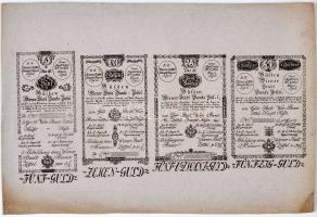 1800. 5G-1000G "Bécsi városi bankócédula" teljes "FORMULARE" sor T:II- Habsburg Monarchy 1800. 5 Gulden - 1000 Gulden "Wiener-Stadt Banco-Zettel" complete "FORMULARE" set C:VF Adamo G38MP, Kodnar 32s-38s