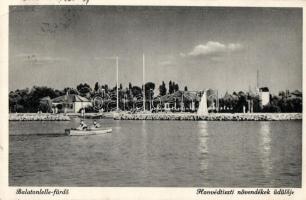 Balatonlelle-fürdő, Honvédtiszti növendékek üdülője, evezők (Rb)