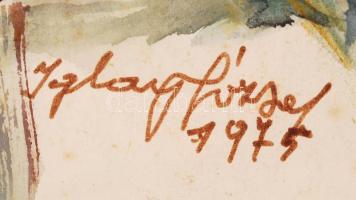 Igaly József (1905-1980): Női fej. Akvarell, papír, jelzett, 39×29 cm