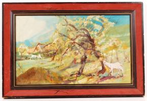 Vrábel jelzéssel: Primavera. Olaj, farost, keretben, 38×60 cm
