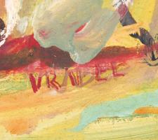 Vrábel jelzéssel: Primavera. Olaj, farost, keretben, 38×60 cm