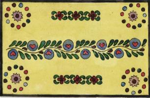 Hungarian hand-painted folklore postcard