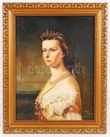 Kovács Krisztián: Sisi. Olaj, karton, jelzett, keretben, 50×40 cm