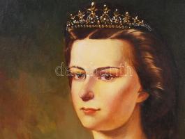 Kovács Krisztián: Sisi. Olaj, karton, jelzett, keretben, 50×40 cm