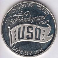 Amerikai Egyesült Államok 1991. 1$ Ag "50. évforduló - USO" T:PP
USA 1991. 1 Dollar Ag &qu...