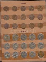 Amerikai Egyesült Államok ~1950-1970. 1c-1$, 64db fémpénz, közte néhány kanadai érme albumba rendezve T:vegyes USA ~1950-1970. 1 Cent -1 Dollar, 64pcs of coins with some coins from Canada in album C:mixed