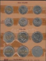Amerikai Egyesült Államok ~1950-1970. 1c-1$, 64db fémpénz, közte néhány kanadai érme albumba rendezv...