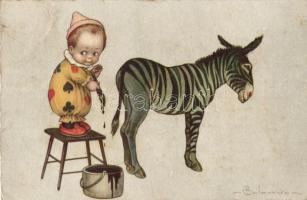 Italian art postcard, little clown s: Colombo (Rb)