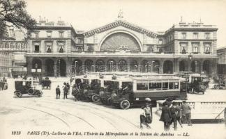 Paris, Gare de l'Est, the entrance of the Paris metro, bus station, buses